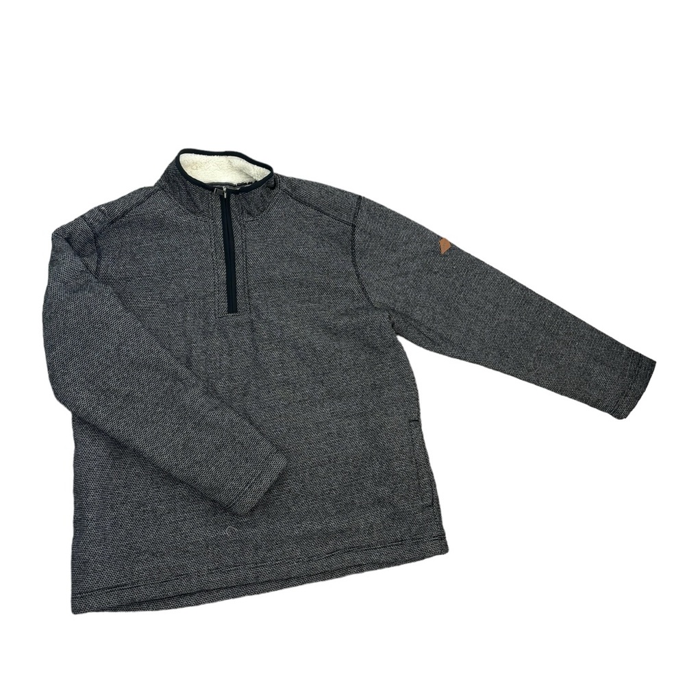 Orvis Sweater XL Black Quarter Zip Sherpa Lined Shacket Pullover | Size XL